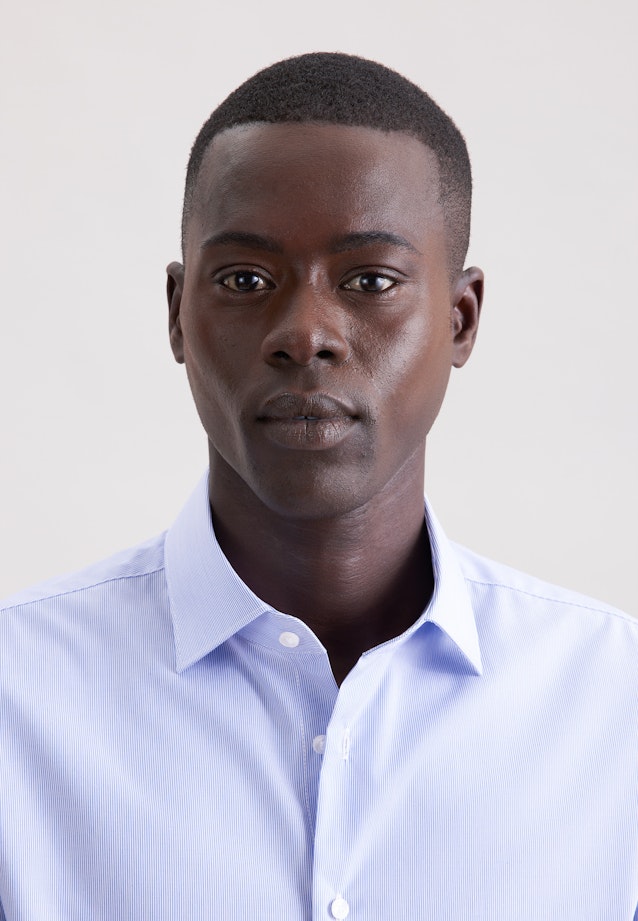 Slim Business Hemd Gestreift in Mittelblau |  Seidensticker Onlineshop