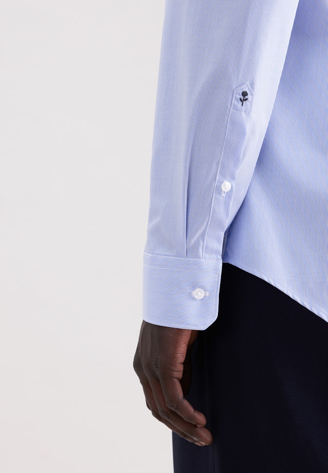 Slim Business Hemd Gestreift in Mittelblau |  Seidensticker Onlineshop