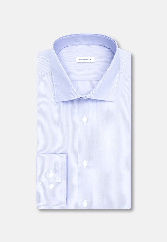 Slim Business Hemd Gestreift in Mittelblau | Seidensticker Onlineshop