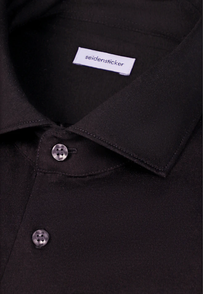 Slim Jerseyhemd Uni in Schwarz | Seidensticker Onlineshop