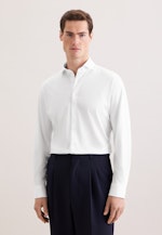 Slim Chemise en jersey Uni in Blanc |  Seidensticker Onlineshop