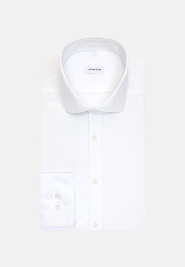Slim Jerseyhemd Uni in Weiß |  Seidensticker Onlineshop