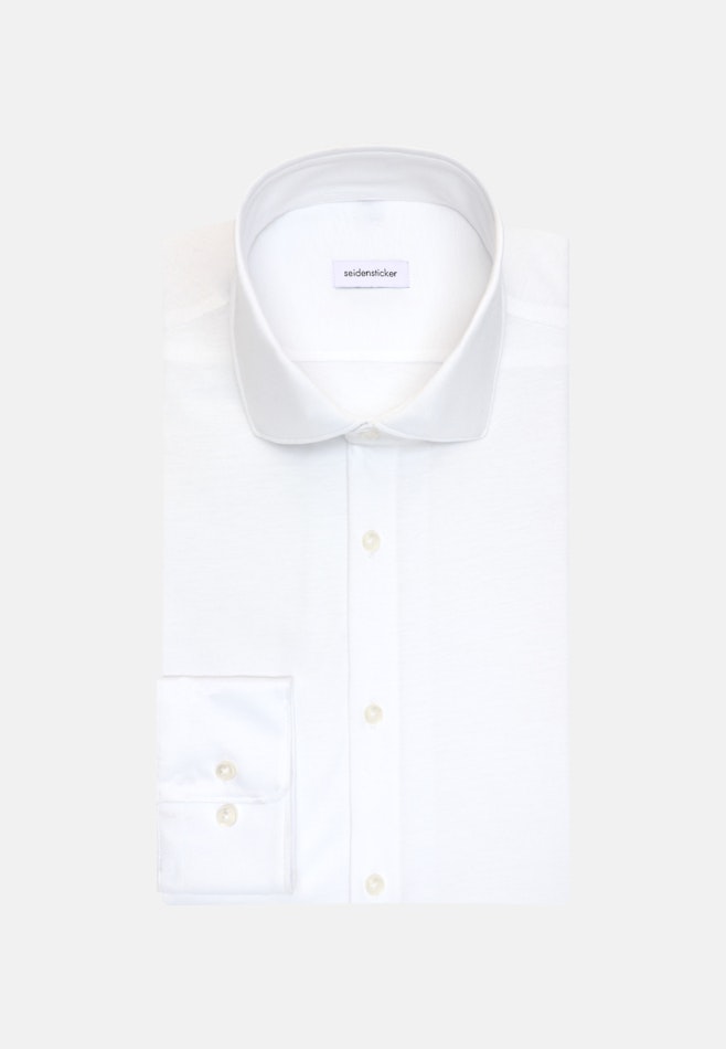 Slim Jerseyhemd Uni in Weiß | Seidensticker Onlineshop