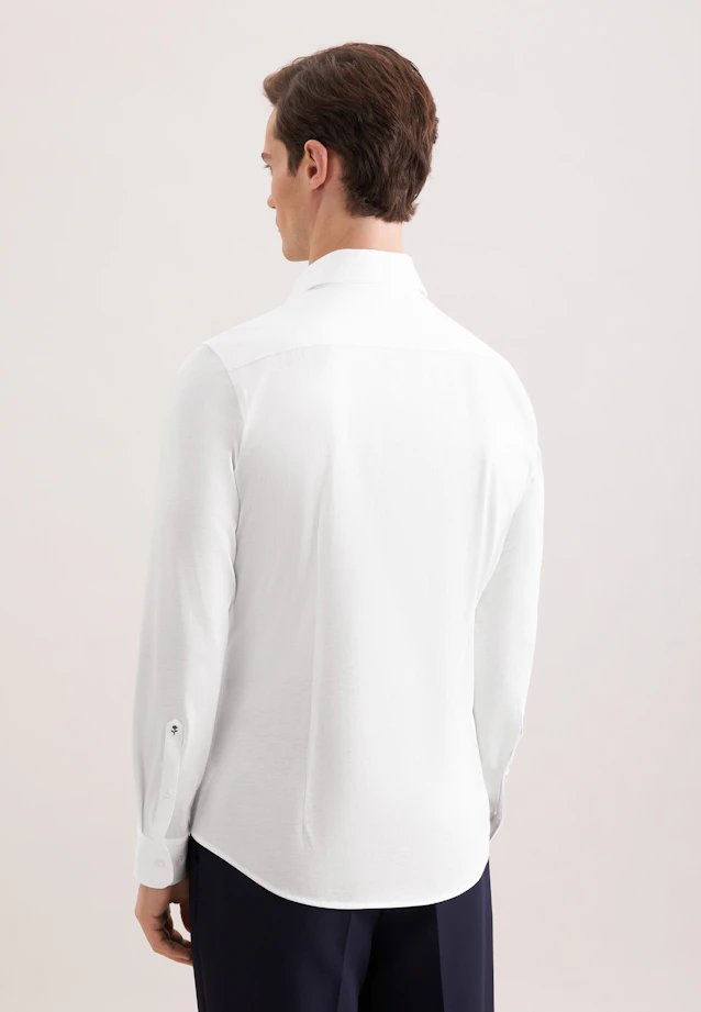 Slim Chemise en jersey Uni in Blanc |  Seidensticker Onlineshop