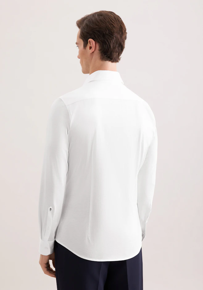 Slim Jerseyhemd Uni in Weiß | Seidensticker Onlineshop