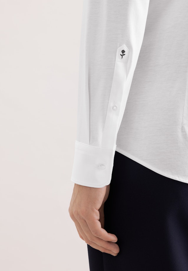 Slim Jerseyhemd Uni in Weiß |  Seidensticker Onlineshop