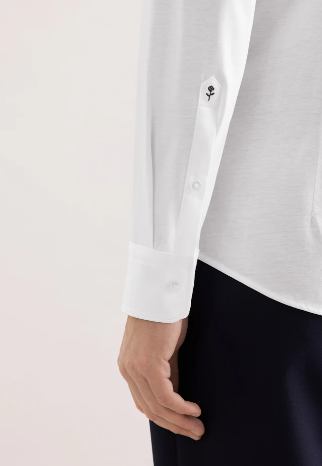 Slim Jersey shirt Uni in Weiß |  Seidensticker Onlineshop