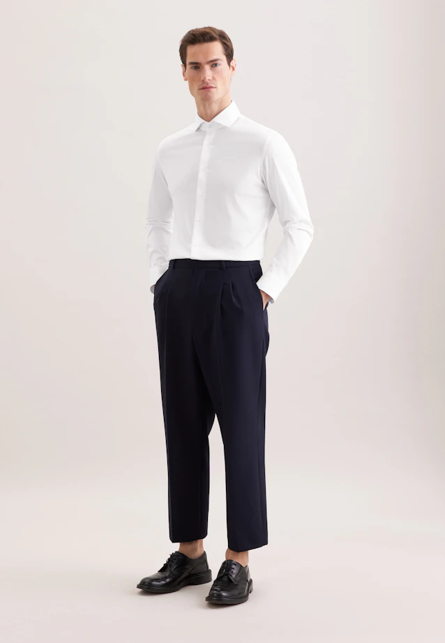 Slim Jersey shirt Uni in Weiß |  Seidensticker Onlineshop