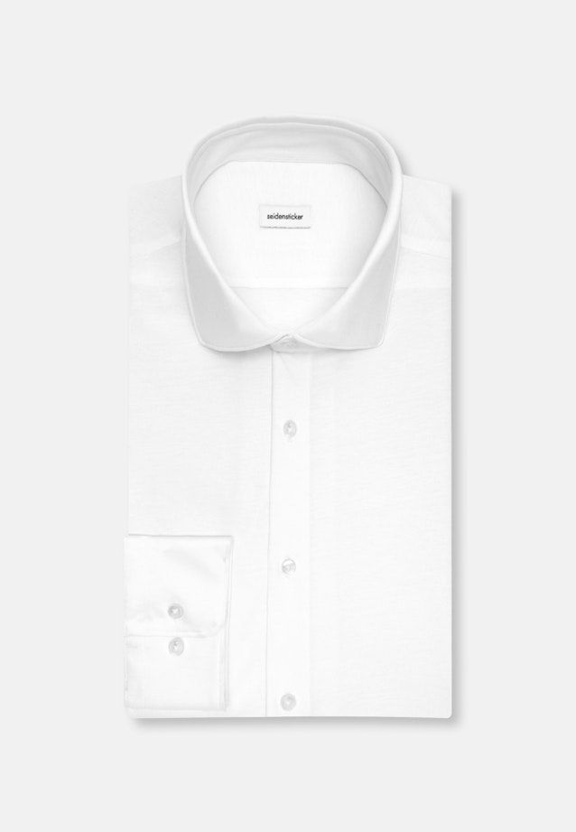 Slim Jerseyhemd Uni in Weiß |  Seidensticker Onlineshop