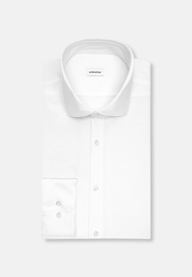 Slim Chemise en jersey Uni in Blanc |  Seidensticker Onlineshop