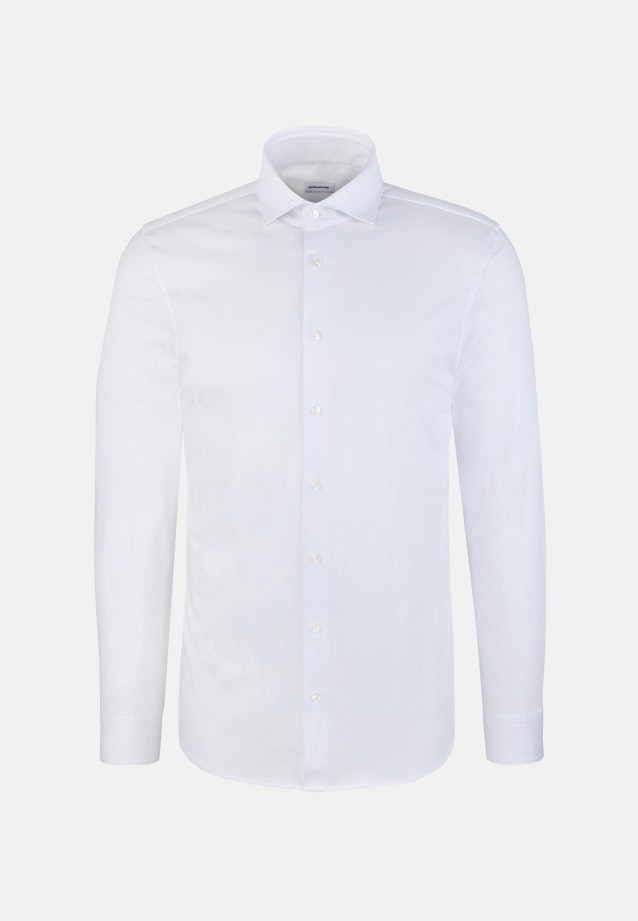 Slim Jerseyhemd Uni in Weiß |  Seidensticker Onlineshop