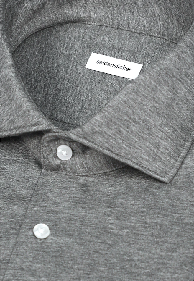Slim Jerseyhemd Uni in Grau | Seidensticker Onlineshop