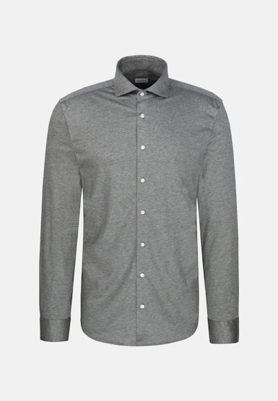 Slim Chemise en jersey Uni in Gris |  Seidensticker Onlineshop