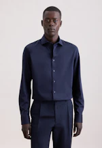 Slim Chemise en jersey Uni in Bleu Foncé |  Seidensticker Onlineshop