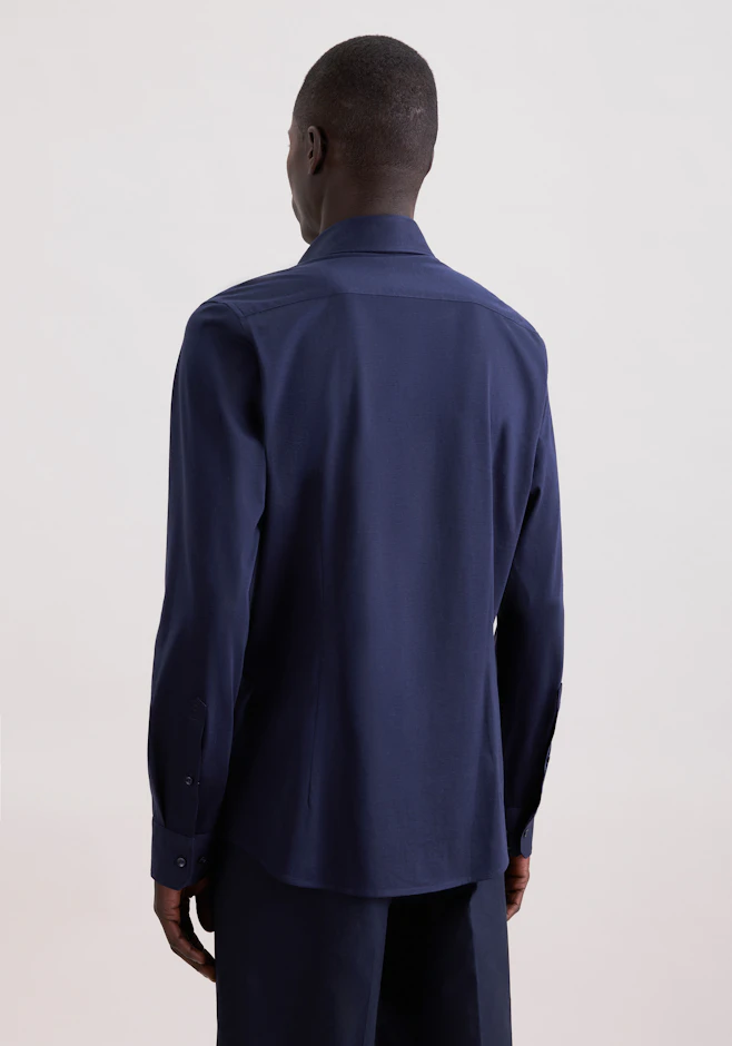 Slim Jerseyhemd Uni in Dunkelblau | Seidensticker Onlineshop