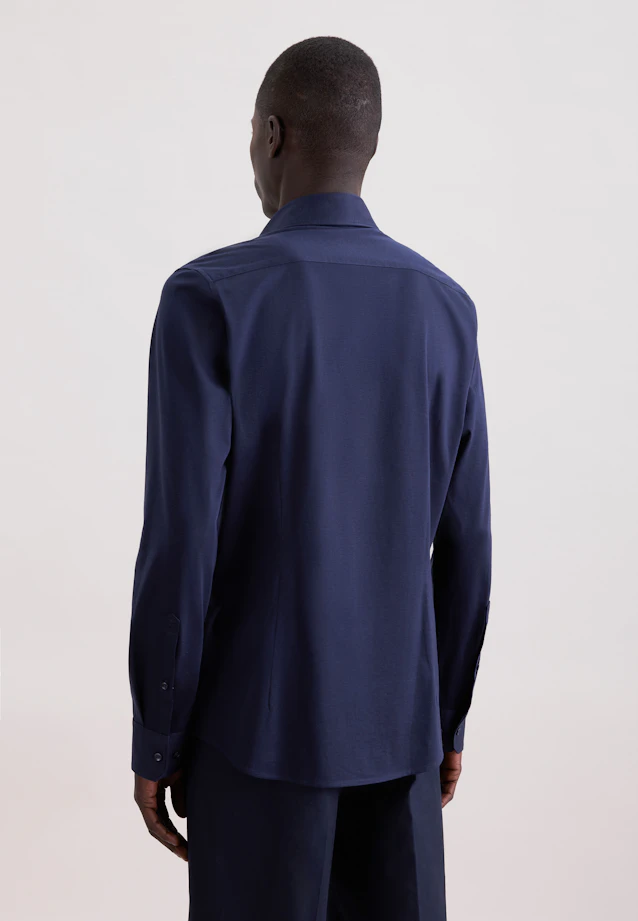 Slim Chemise en jersey Uni in Bleu Foncé |  Seidensticker Onlineshop