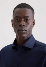 Slim Chemise en jersey Uni in Bleu Foncé |  Seidensticker Onlineshop