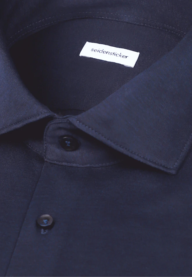 Slim Jerseyhemd Uni in Dunkelblau | Seidensticker Onlineshop
