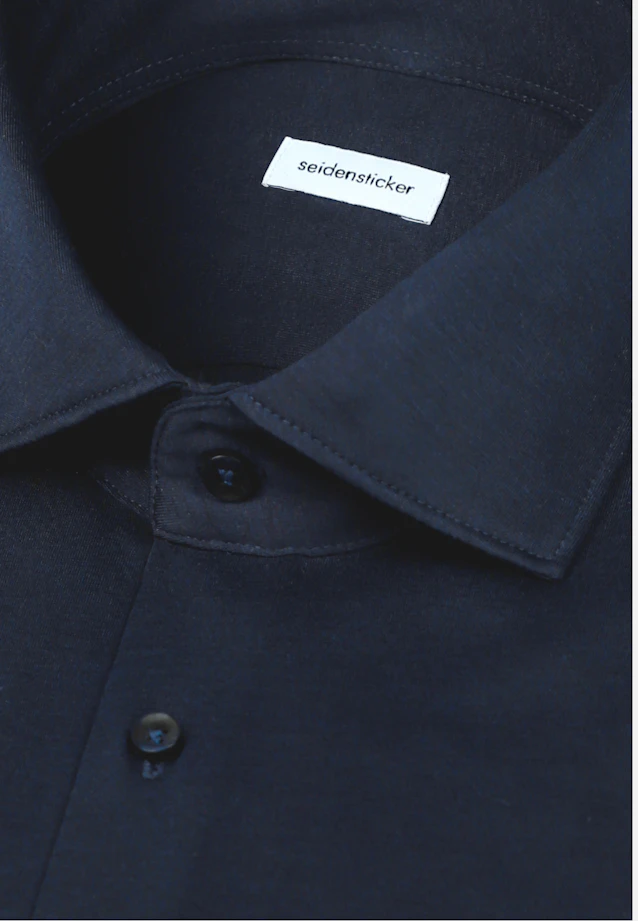 Slim Chemise en jersey Uni in Bleu Foncé |  Seidensticker Onlineshop