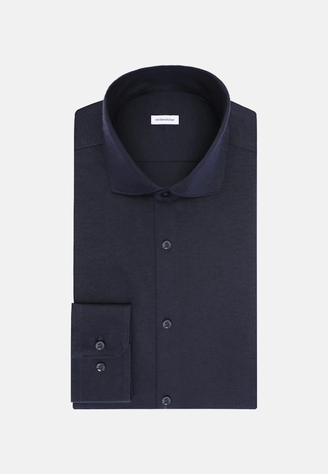 Slim Jersey shirt Uni in Dunkelblau | Seidensticker online shop