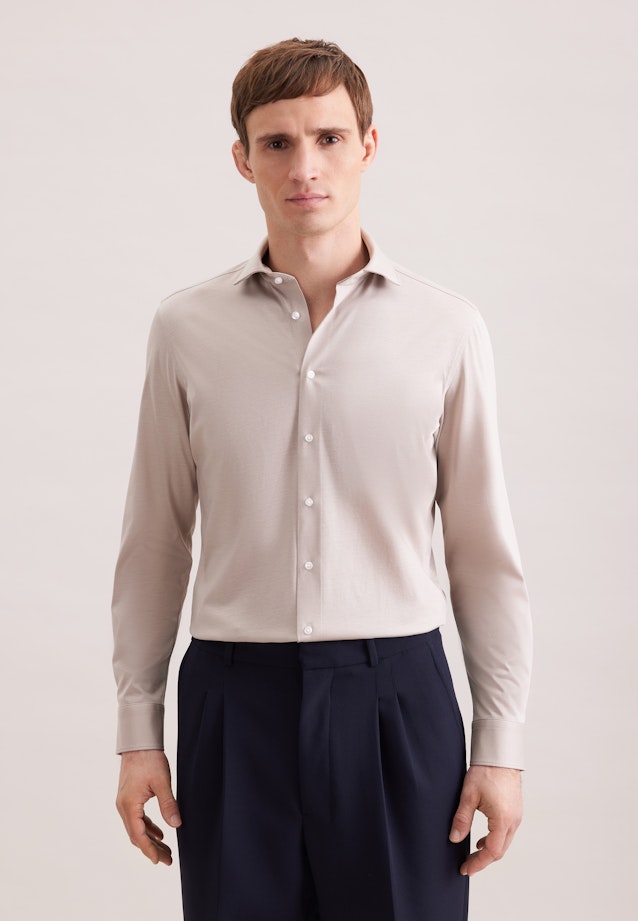 Slim Jersey shirt Uni in Beige |  Seidensticker Onlineshop
