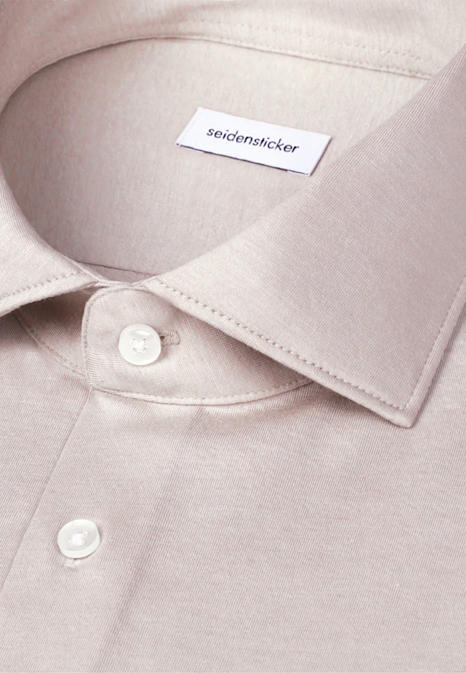 Slim Jerseyhemd Uni in Beige | Seidensticker Onlineshop