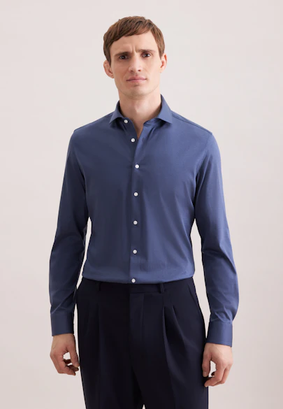 Slim Chemise en jersey Uni in Gris |  Seidensticker Onlineshop