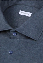 Slim Chemise en jersey Uni in Bleu Moyen |  Seidensticker Onlineshop
