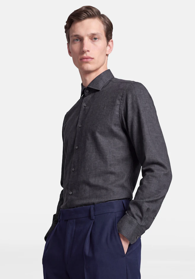 Slim Jerseyhemd Uni in Grau | Seidensticker Onlineshop