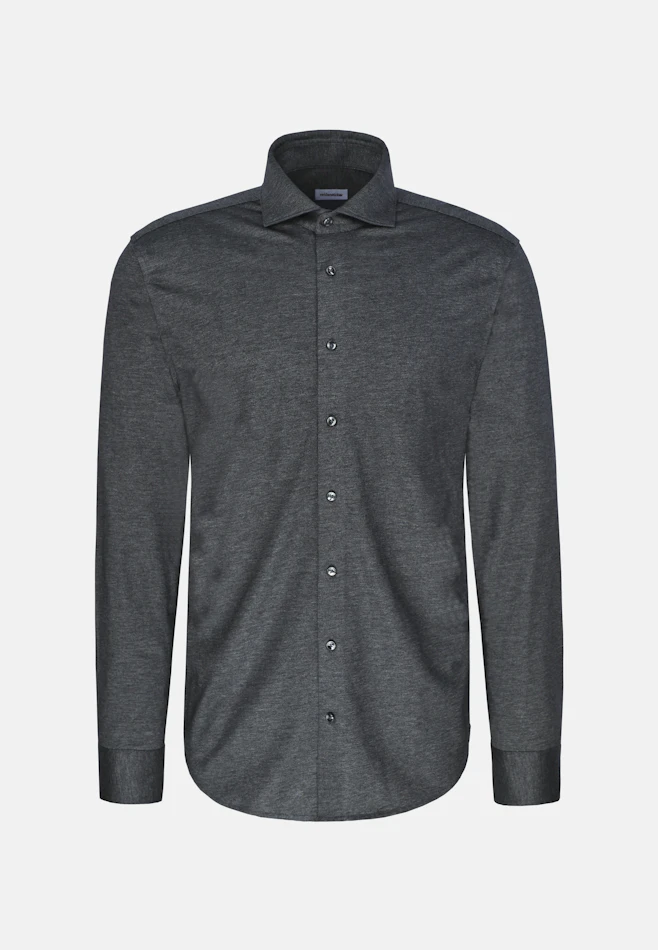 Slim Jerseyhemd Uni in Grau | Seidensticker Onlineshop