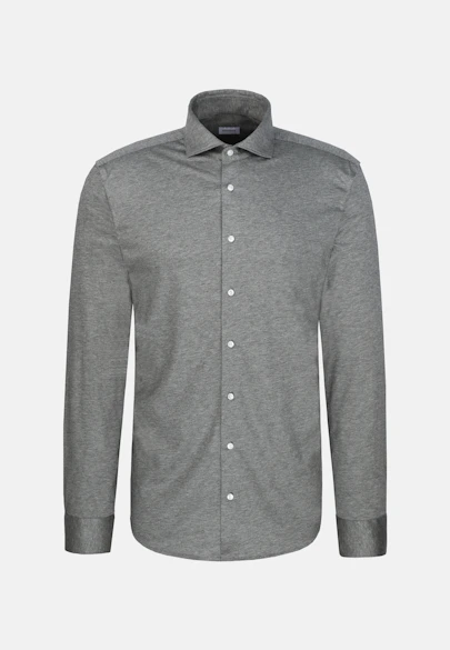 Slim Jerseyhemd Uni in Grau |  Seidensticker Onlineshop