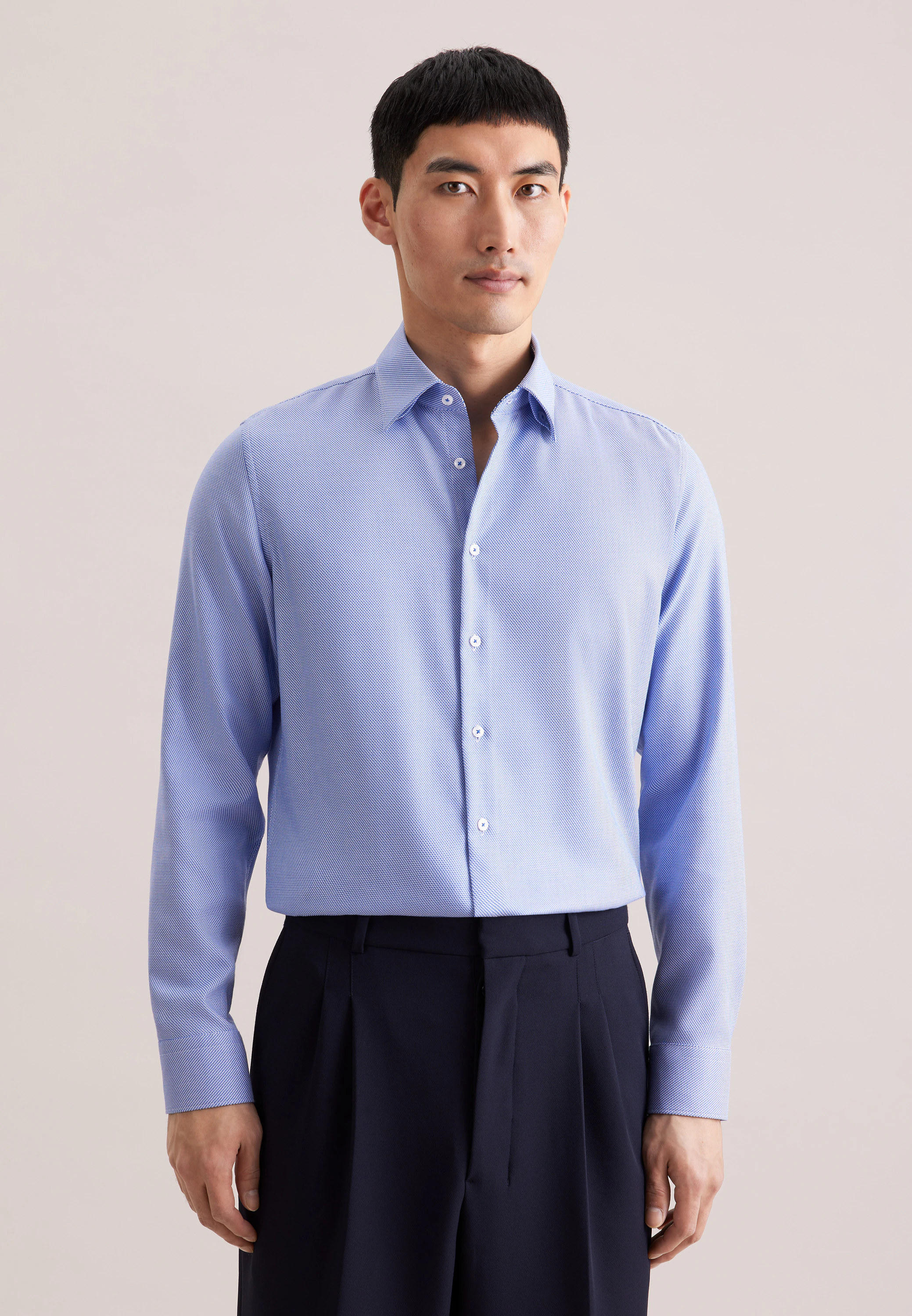 X-Slim Business Hemd Struktur Blau 40