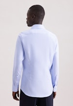 Slim Business Hemd Struktur in Mittelblau |  Seidensticker Onlineshop