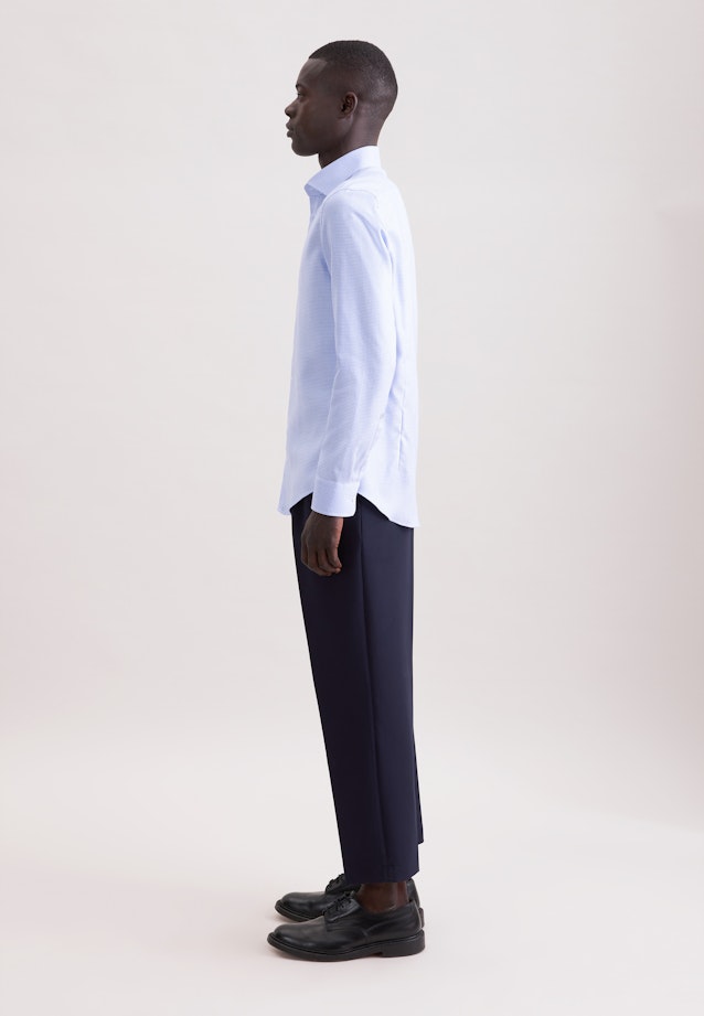 Slim Business Hemd Struktur in Mittelblau |  Seidensticker Onlineshop