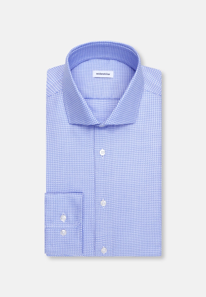 Slim Business Hemd Struktur in Mittelblau | Seidensticker Onlineshop