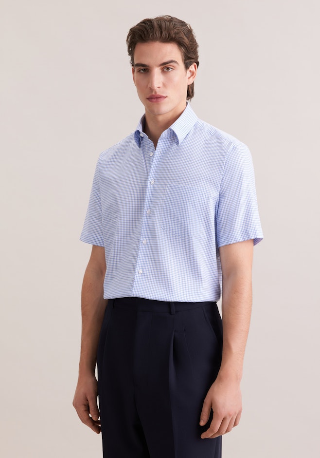 Regular Chemise d'affaires carreaux dans Bleu Moyen | Boutique en ligne Seidensticker