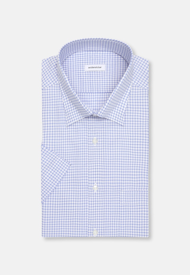 Regular Business Hemd Karo in Mittelblau |  Seidensticker Onlineshop