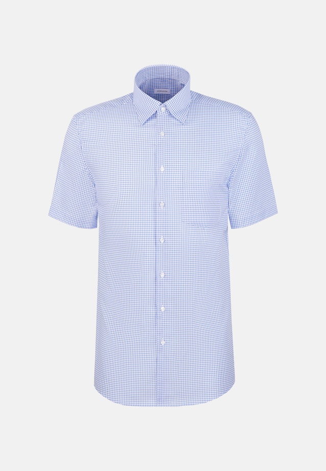 Regular Business Hemd Karo in Mittelblau |  Seidensticker Onlineshop