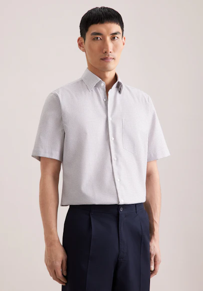 Regular Chemise d'affaires carreaux in Beige | Seidensticker Onlineshop