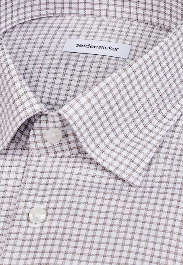 Regular Business Hemd Karo in Beige |  Seidensticker Onlineshop