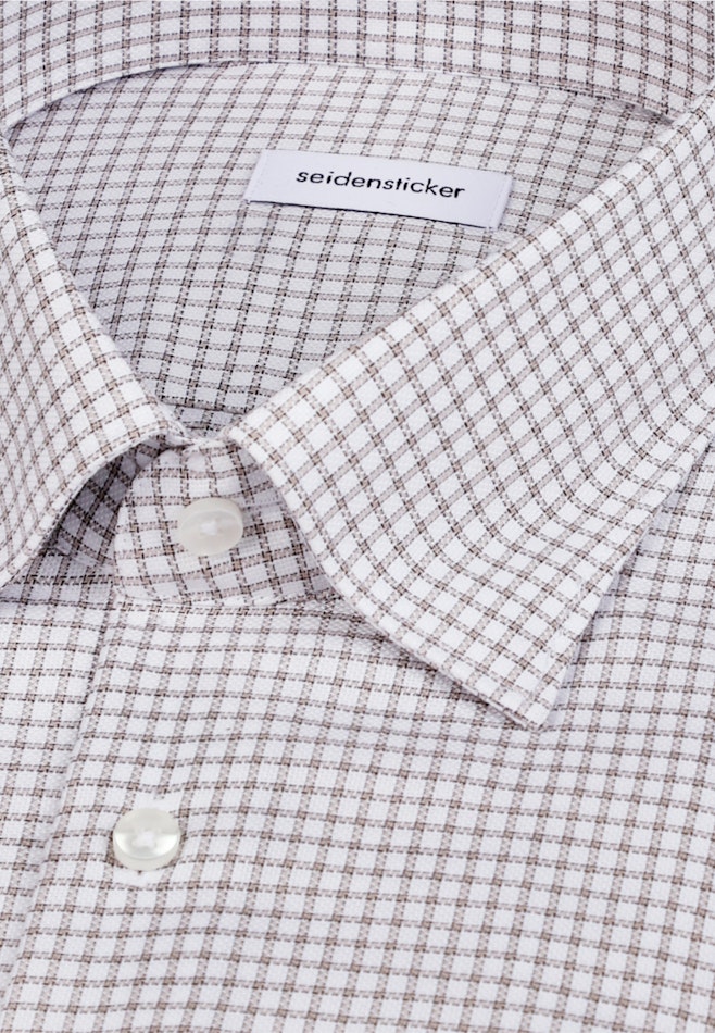 Regular Business Hemd Karo in Beige | Seidensticker Onlineshop