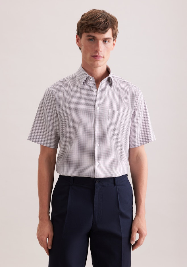 Regular Chemise d'affaires carreaux dans Marron | Boutique en ligne Seidensticker