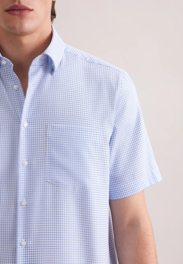 Comfort Business Hemd Karo in Hellblau |  Seidensticker Onlineshop