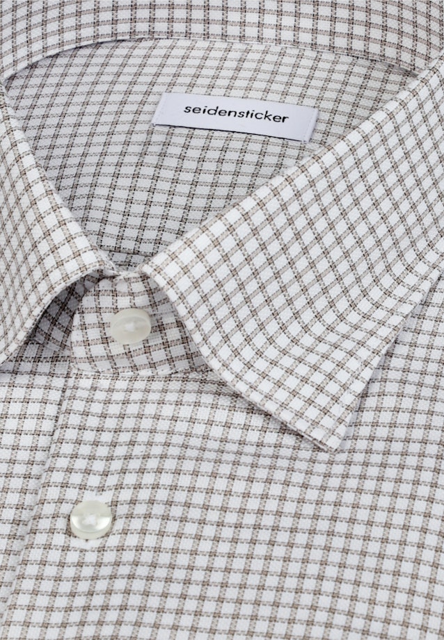 Comfort Business Hemd Karo in Beige |  Seidensticker Onlineshop