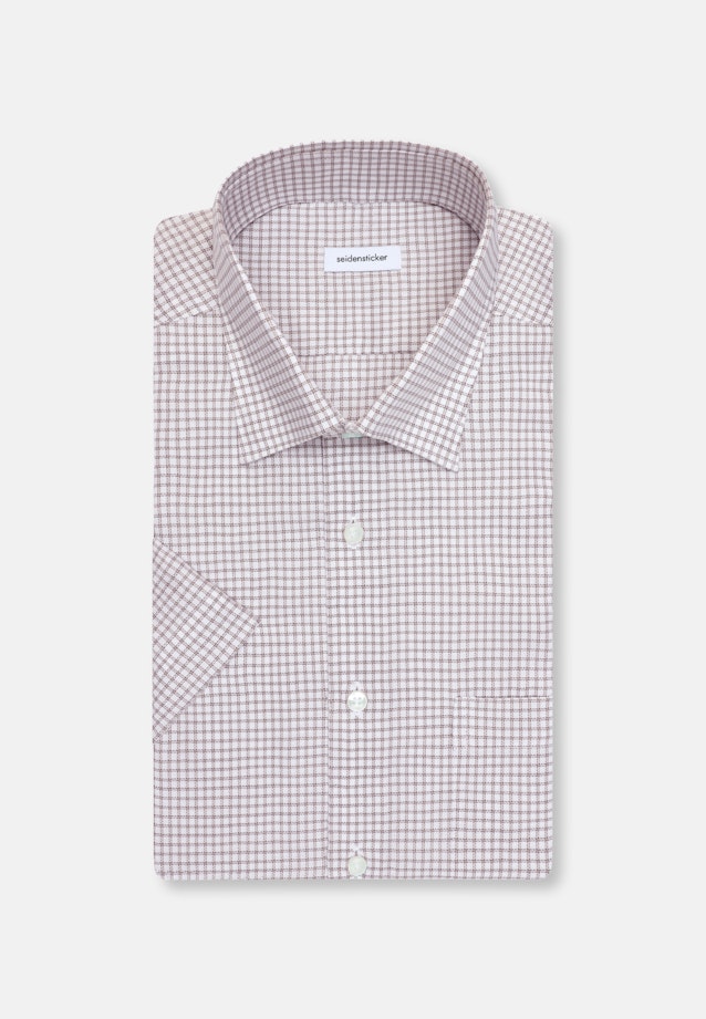 Comfort Business Hemd Karo in Beige |  Seidensticker Onlineshop