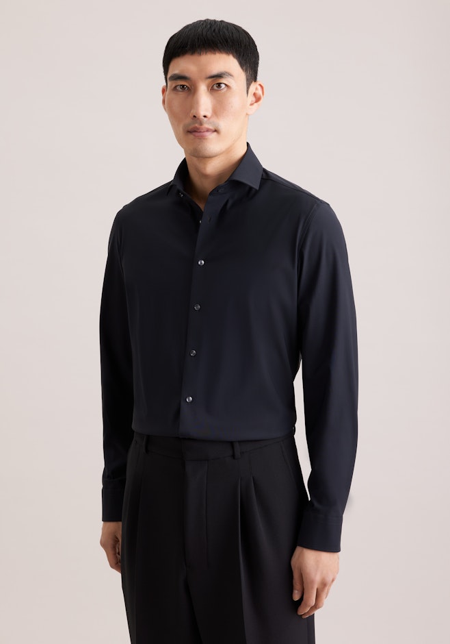 Slim Chemise Performance Uni dans Noir | Boutique en ligne Seidensticker