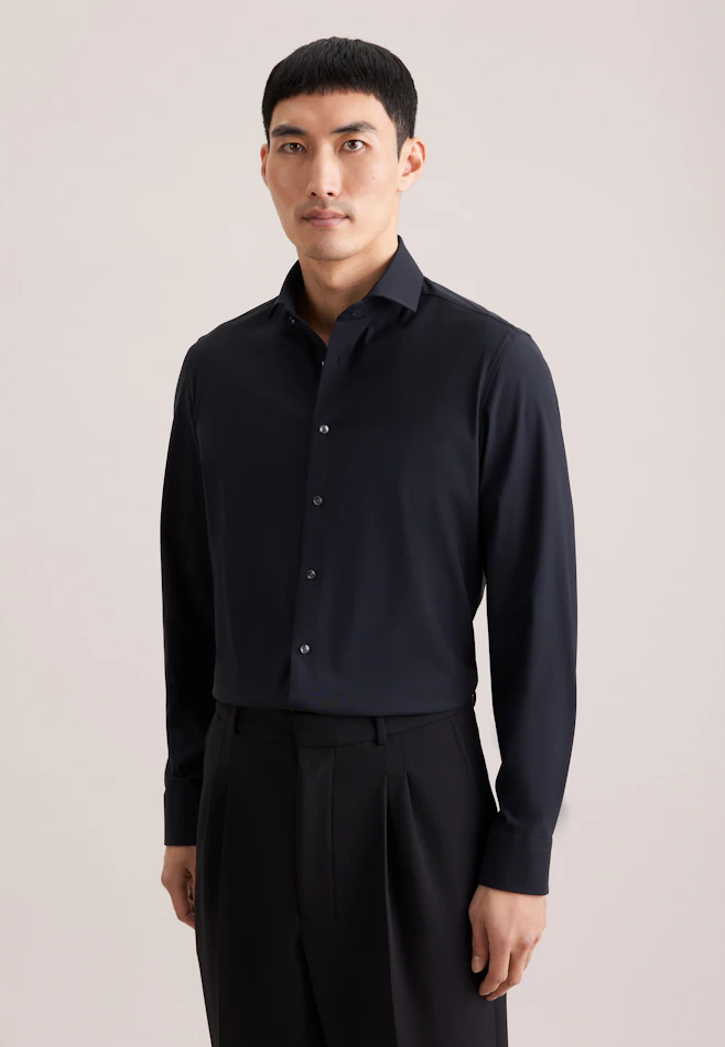 Slim Performance shirt Uni in Schwarz | Seidensticker online shop