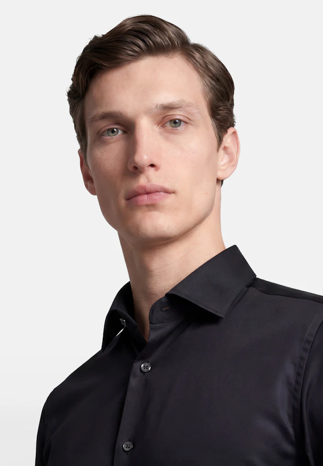 Slim Performance shirt Uni in Schwarz |  Seidensticker Onlineshop