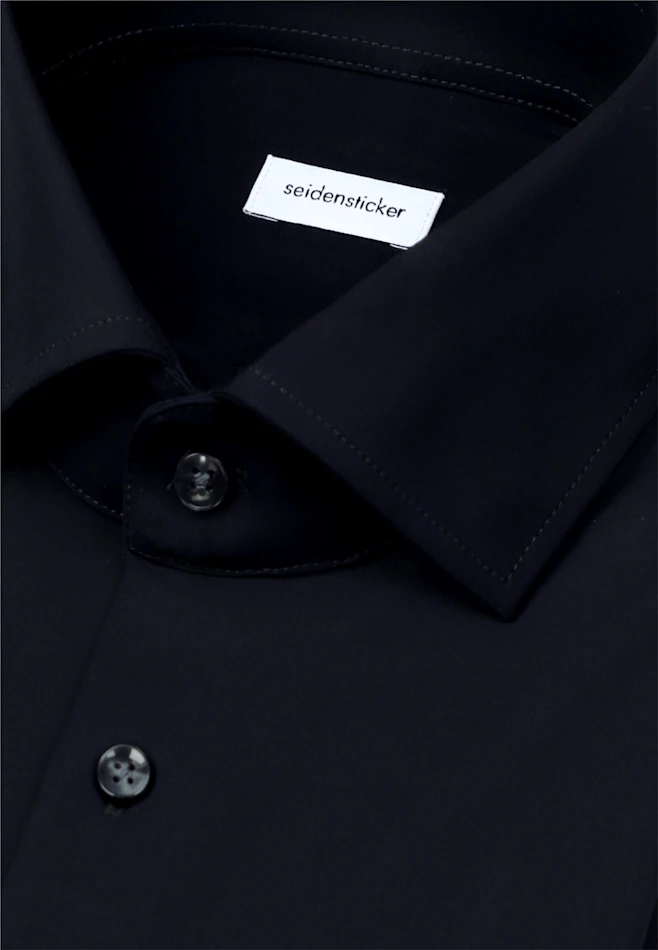 Slim Performance-Hemd Uni in Schwarz | Seidensticker Onlineshop