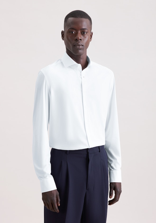 Slim Performance-Hemd Uni in Weiß | Seidensticker Onlineshop